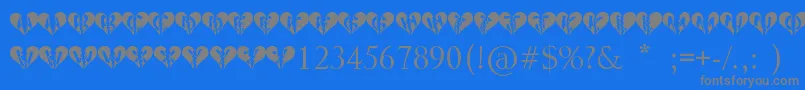 Heartbroken Font – Gray Fonts on Blue Background