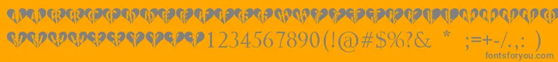 Heartbroken-Schriftart – Graue Schriften auf orangefarbenem Hintergrund