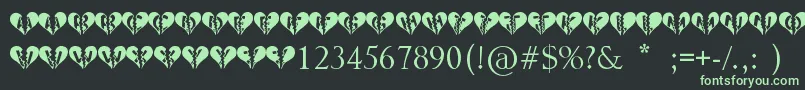 Heartbroken Font – Green Fonts on Black Background