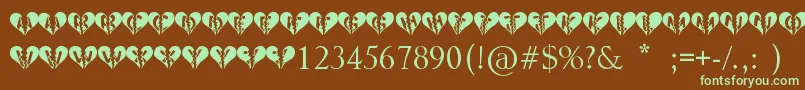 Heartbroken Font – Green Fonts on Brown Background