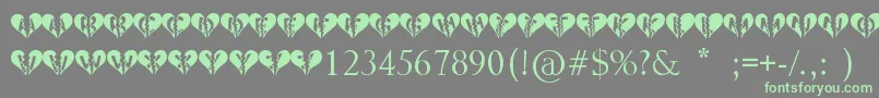 Heartbroken Font – Green Fonts on Gray Background