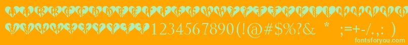 Heartbroken Font – Green Fonts on Orange Background