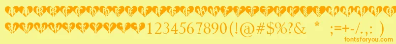 Heartbroken Font – Orange Fonts on Yellow Background
