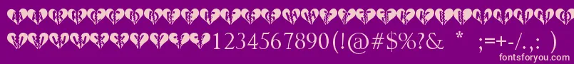 Heartbroken Font – Pink Fonts on Purple Background