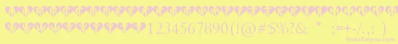 Heartbroken Font – Pink Fonts on Yellow Background