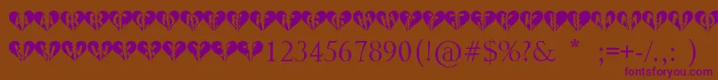 Heartbroken Font – Purple Fonts on Brown Background