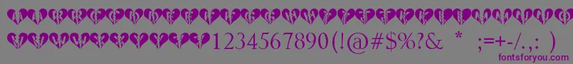 Шрифт Heartbroken – фиолетовые шрифты на сером фоне