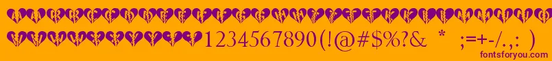 Heartbroken Font – Purple Fonts on Orange Background