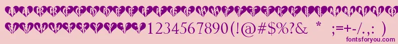 Heartbroken Font – Purple Fonts on Pink Background