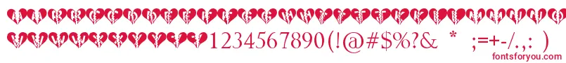 Heartbroken Font – Red Fonts on White Background