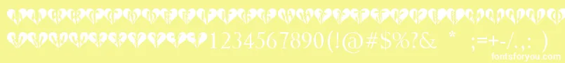 Шрифт Heartbroken – белые шрифты на жёлтом фоне