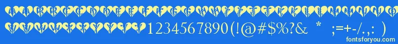 Heartbroken Font – Yellow Fonts on Blue Background