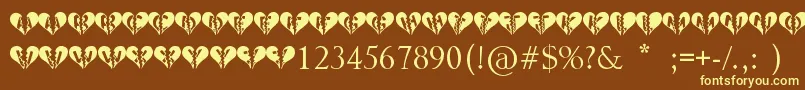 Heartbroken Font – Yellow Fonts on Brown Background