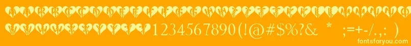 Heartbroken Font – Yellow Fonts on Orange Background