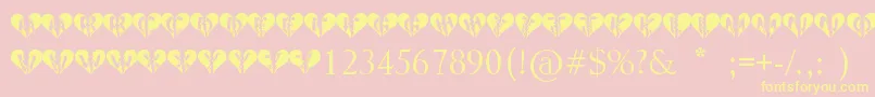 Heartbroken Font – Yellow Fonts on Pink Background