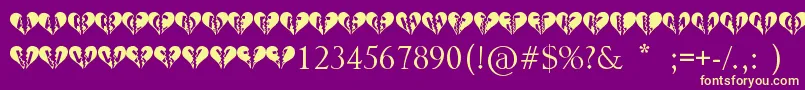 Heartbroken Font – Yellow Fonts on Purple Background