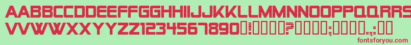 AlienEncountersBold Font – Red Fonts on Green Background