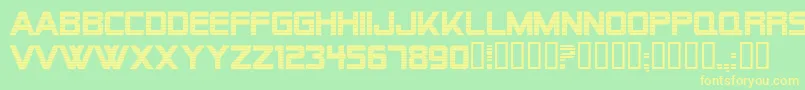 AlienEncountersBold-Schriftart – Gelbe Schriften auf grünem Hintergrund