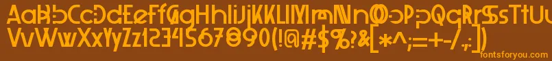 Xelita-Schriftart – Orangefarbene Schriften auf braunem Hintergrund