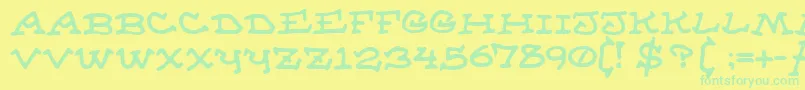 AlmanacOfTheApprentice Font – Green Fonts on Yellow Background