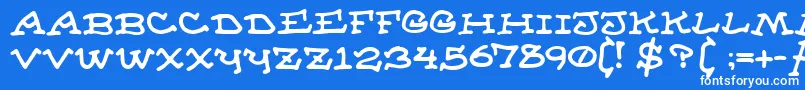 フォントAlmanacOfTheApprentice – 青い背景に白い文字