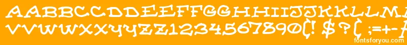 フォントAlmanacOfTheApprentice – オレンジの背景に白い文字