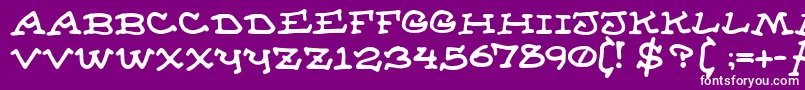 フォントAlmanacOfTheApprentice – 紫の背景に白い文字