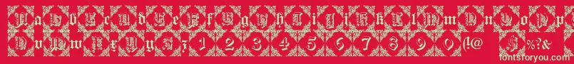 フォントDearestFriendLite – 赤い背景に緑の文字