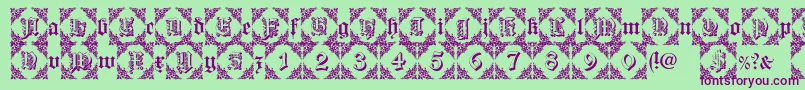 fuente DearestFriendLite – Fuentes Moradas Sobre Fondo Verde