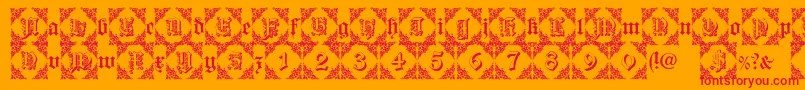 フォントDearestFriendLite – オレンジの背景に赤い文字