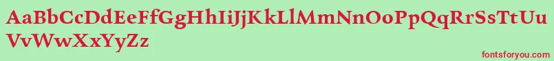 CharpentierrenredDemi Font – Red Fonts on Green Background