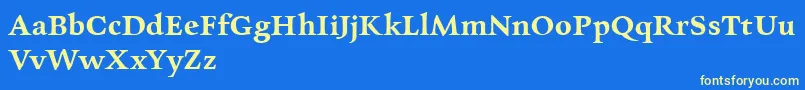 CharpentierrenredDemi Font – Yellow Fonts on Blue Background