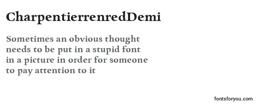 Review of the CharpentierrenredDemi Font