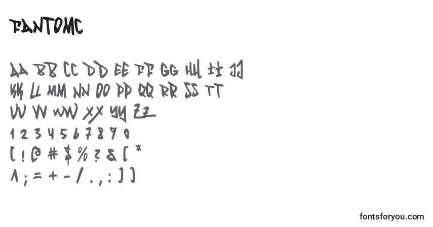 Fuente Fantomc - alfabeto, números, caracteres especiales