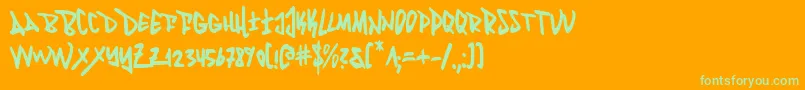 Fantomc Font – Green Fonts on Orange Background