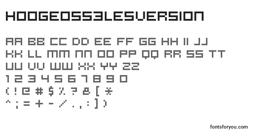 A fonte Hooge0553LesVersion – alfabeto, números, caracteres especiais