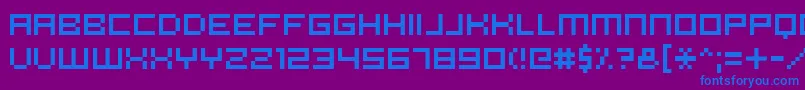 Hooge0553LesVersion Font – Blue Fonts on Purple Background