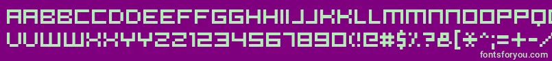 Hooge0553LesVersion Font – Green Fonts on Purple Background