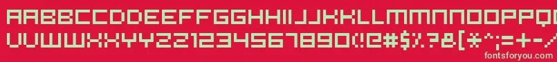 Hooge0553LesVersion Font – Green Fonts on Red Background