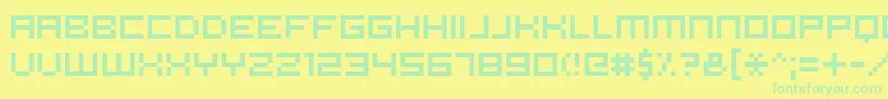 Hooge0553LesVersion Font – Green Fonts on Yellow Background