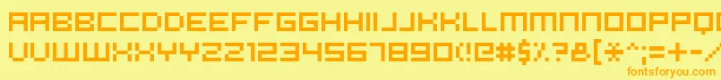 Hooge0553LesVersion Font – Orange Fonts on Yellow Background