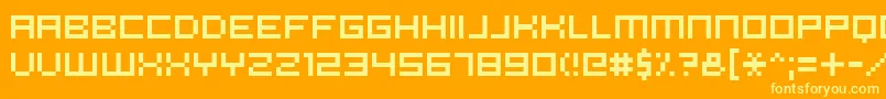 Hooge0553LesVersion Font – Yellow Fonts on Orange Background
