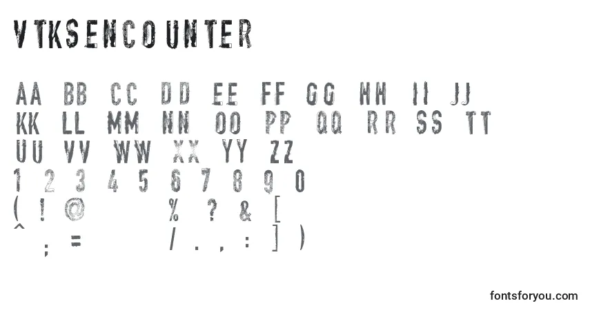Czcionka VtksEncounter – alfabet, cyfry, specjalne znaki
