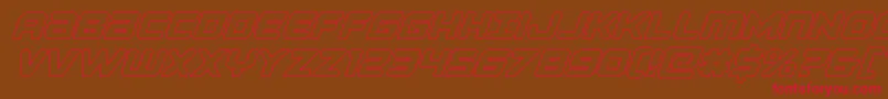 Falconpunchout-Schriftart – Rote Schriften auf braunem Hintergrund