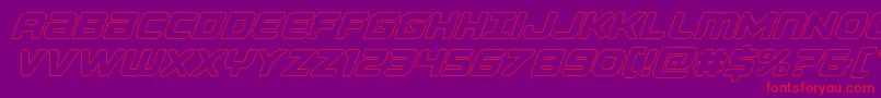 Шрифт Falconpunchout – красные шрифты на фиолетовом фоне