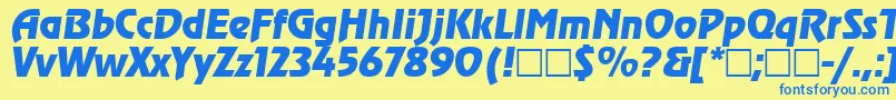 RevueItalic Font – Blue Fonts on Yellow Background