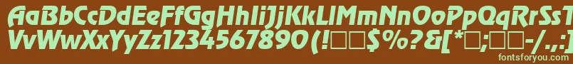 RevueItalic-fontti – vihreät fontit ruskealla taustalla