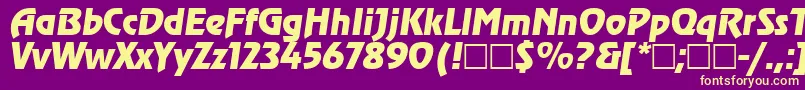 RevueItalic-fontti – keltaiset fontit violetilla taustalla