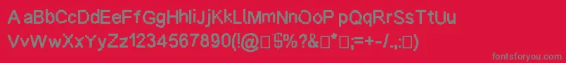 フォントBaardfaant – 赤い背景に灰色の文字