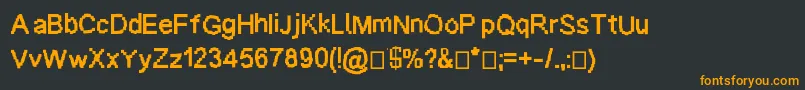 フォントBaardfaant – 黒い背景にオレンジの文字